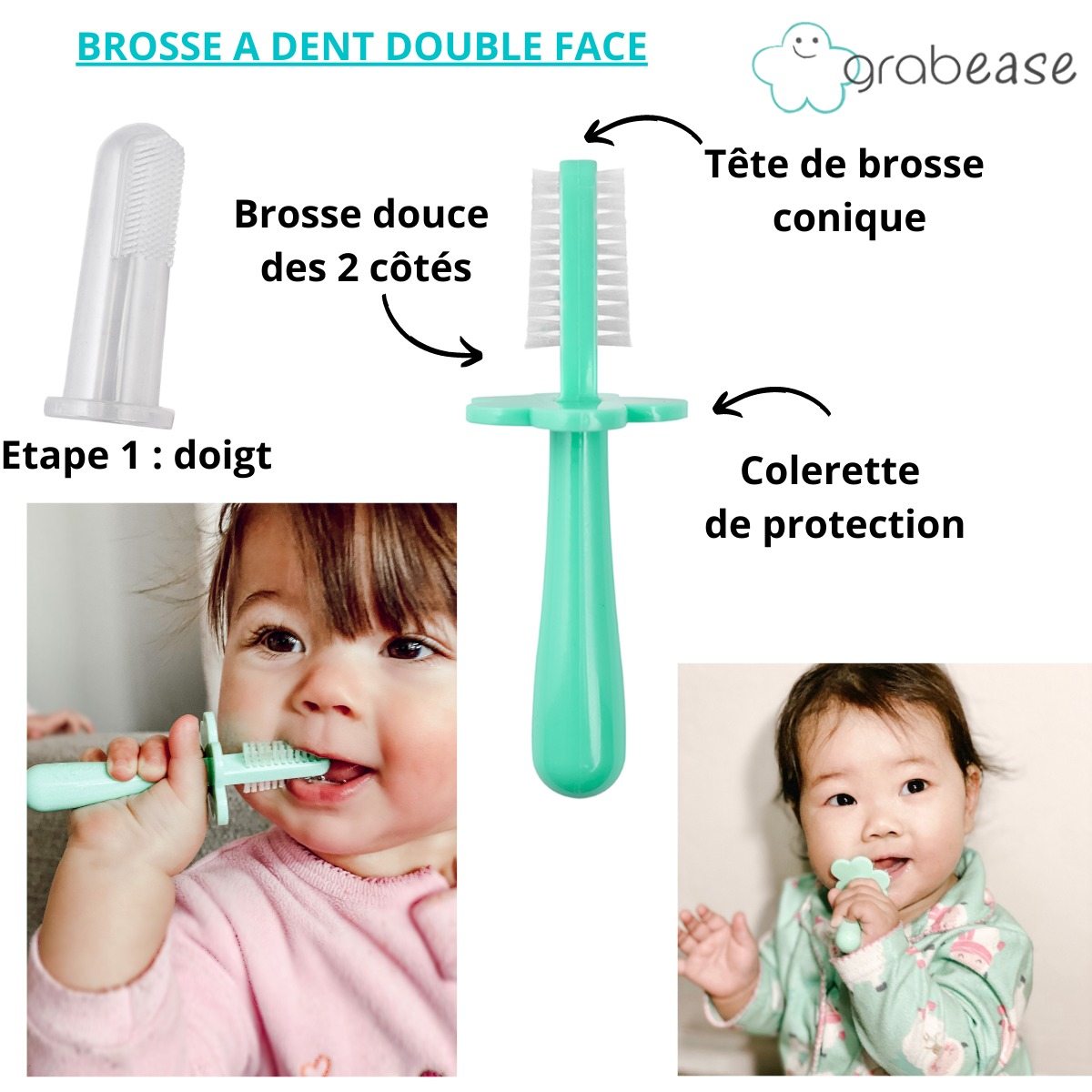 Brosse A Dents Double Face Vert Menthe Ma Petite Assiette