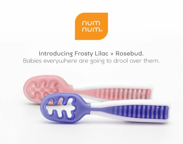 NumNum GOOtensil Pre-Spoons 4-spoons / Rosebud + Frosty Lilac
