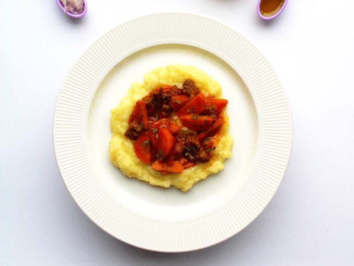 Assiette montrant le baby bœuf carottes